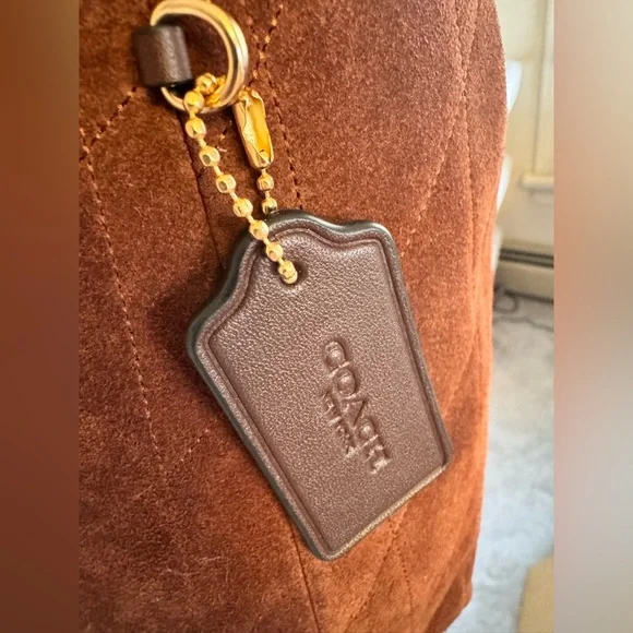 Coach NWT Honey Brown Suede Evelyn Large Shoulder Bag - Picture 12 of 13